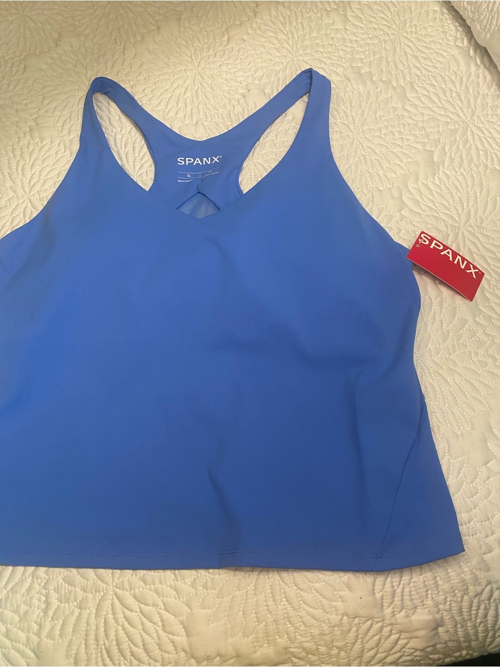 SPANX Blue Racerback Sports Bra Tank Aster